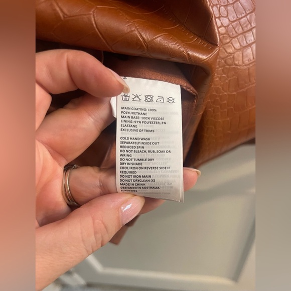 Bardot Croc Mini Dress In Tan Croc Size 10 (NWT) - Picture 6 of 10